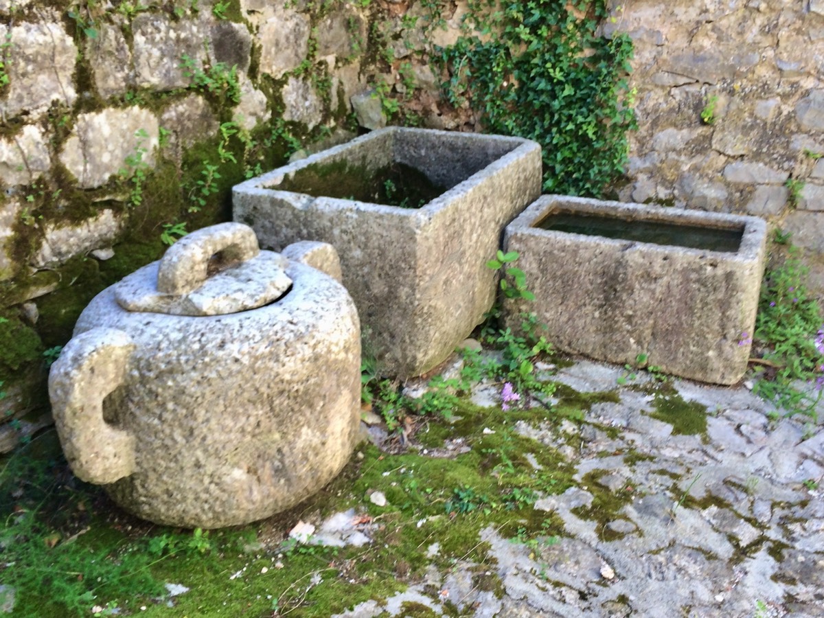 Very large old pots & troughs left at the villa