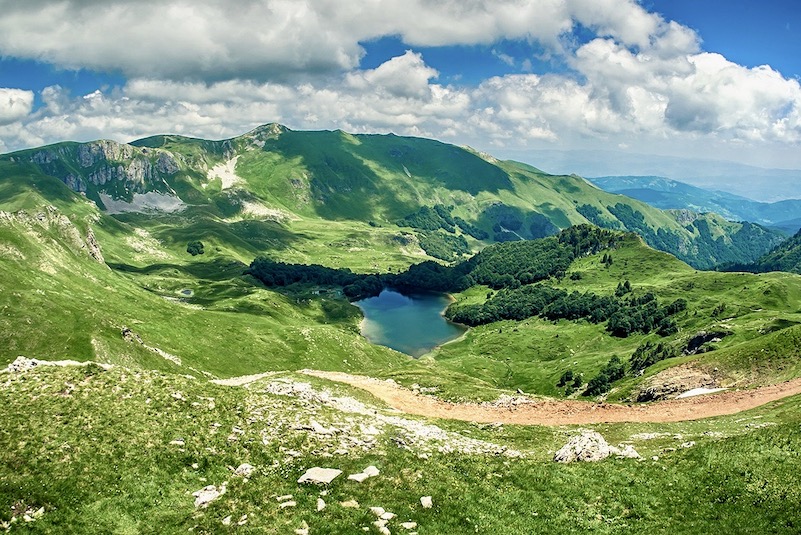 Pesica Lake View From Peak Of Bjelasica Mountain